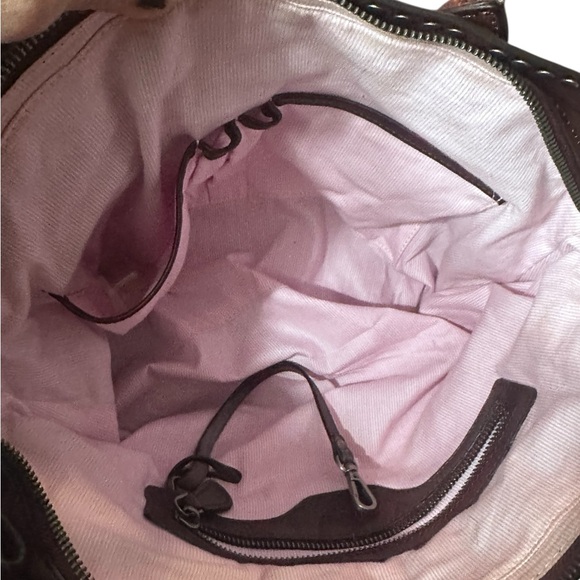 Old Trend Soul Stud Leather Satchel Bag burgundy rusty red - Picture 15 of 16